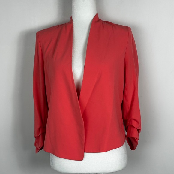 Aritzia Babaton Power Waist Blazer Jacket Coral Peach Sz 8 Style 68192 Cropped - Picture 11 of 16